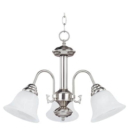 Maxim Lighting Malaga 3-Light 20" Wide Satin Nickel Chandelier 2697MRSN